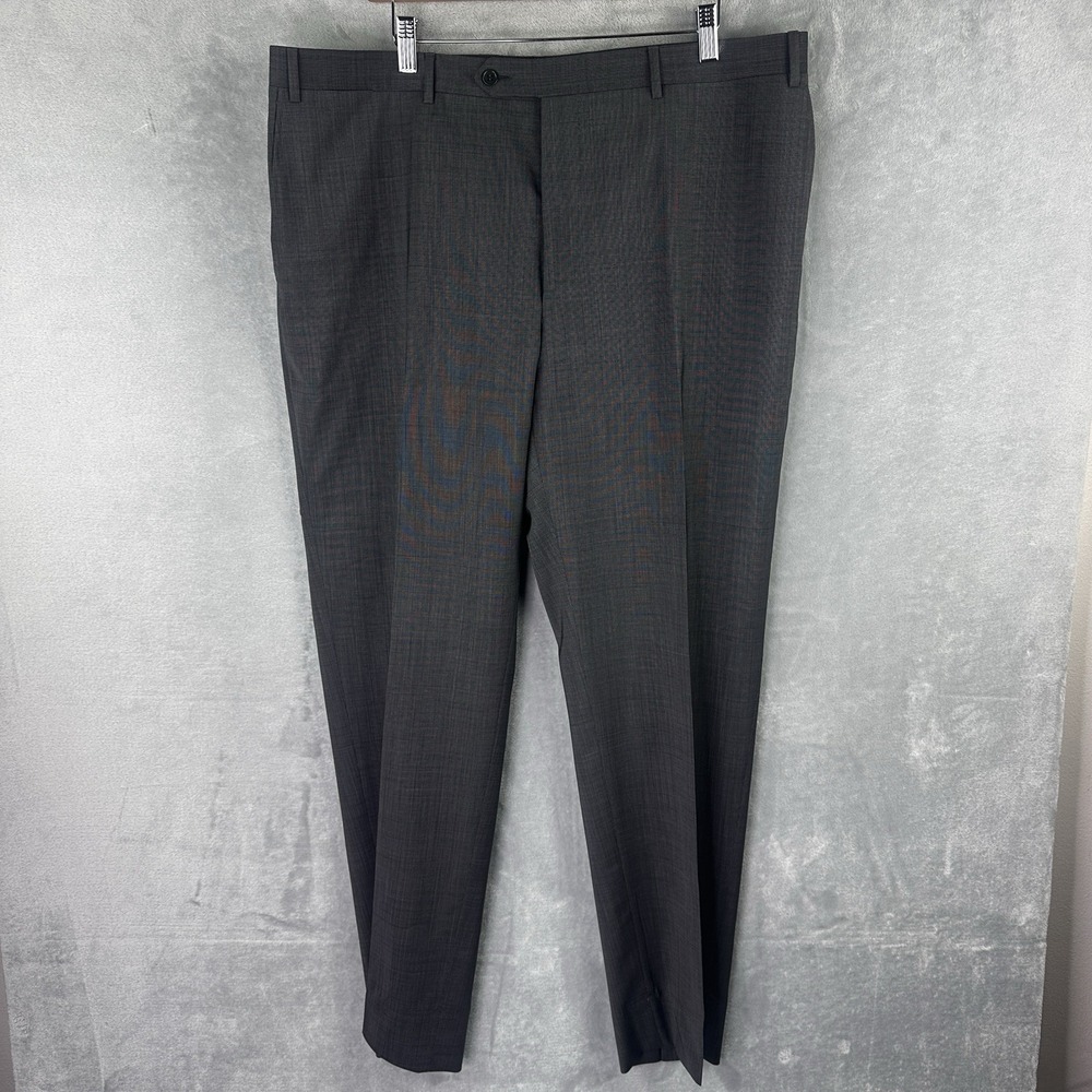 Canali 1934 Travel Dress Pants Mens 40x33 Gray 100% Wool Flat Front Italy